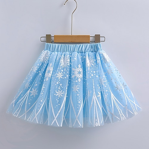 

Kids Girls' Skirt Graphic Active Daily Cotton 3-10 Years Spring Light Blue