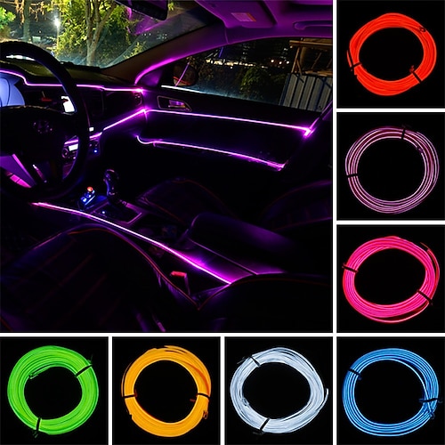 

OTOLAMPARA New DC12V Wire Flash Rope Tube Cable LED Strip Flexible Neon Lamp Glow String Light For Car Decoration Interior Atmosphere Light