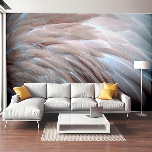 

Mural Wallpaper Wall Sticker Covering Print Peel and Stick Removable Self Adhesive Powder Blue Feather PVC / Vinyl Home Decor