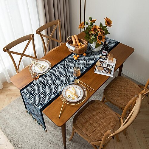 

Table Flag Soft Pad Fabric Nordic Solid Color Jacquard Coffee Table Shoe Cabinet Tablecloth Minimalist Style Coffee Shop Milk Tea Shop