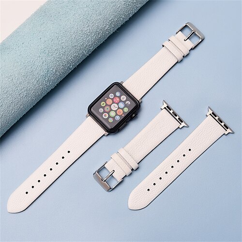 

1PC Smart Watch Band Compatible with Apple iWatch 38/40/41mm 42/44/45/49mm Genuine Leather Adjustable Breathable Quick Release Leather Loop for iWatch Smartwatch Strap Wristband for Series 8 7 6 5 4