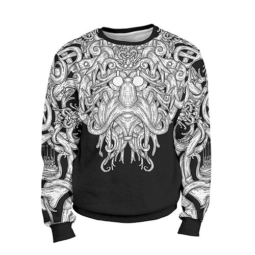 

Men's Unisex Sweatshirt Pullover Black And White Crew Neck Graphic Prints Print Daily Sports Holiday 3D Print Streetwear Designer Casual Spring & Fall Clothing Apparel Hoodies Sweatshirts Long