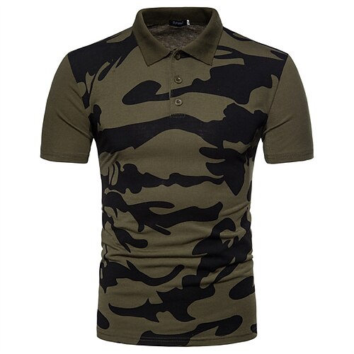 

Men's Camouflage Hunting T-shirt Camo / Camouflage Short Sleeve Outdoor Summer Breathable Soft Sweat wicking Top Cotton Camping / Hiking Military Training Combat Green White Black Dark Grey Red