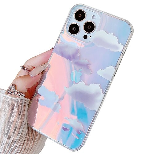 

Jmltech Compatible with iPhone 13 Pro Max Case Cloud Clear Silicone Bumper with Hard Back Shockproof Phone Case for Women Girls for iPhone 13 Pro Max