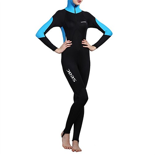 

Women's Rash Guard Dive Skin Suit UV Sun Protection UPF50 Breathable Long Sleeve Spandex Bodysuit Bathing Suit Front Zip Swimming Surfing Beach Water Sports Patchwork Spring Summer Autumn