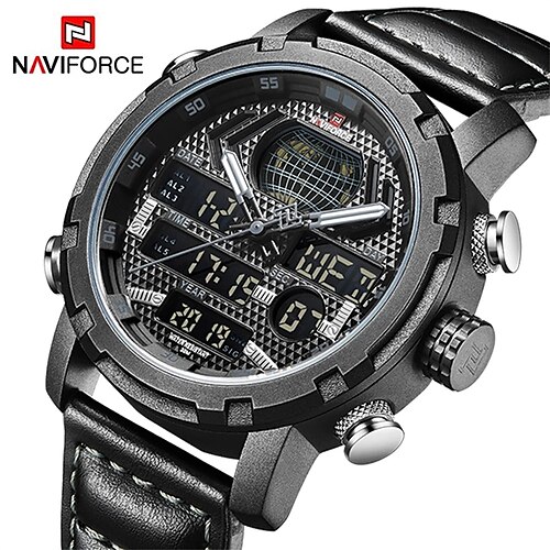 

Relojes naviforce para hombre, relojes deportivos de cuero de marca de lujo para hombre, reloj digital led de cuarzo para hombre, reloj de pulsera militar resistente al agua