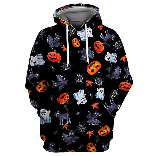

Men's Unisex Pullover Hoodie Sweatshirt Black Hooded Pumpkin Graphic Prints Print Daily Sports 3D Print Streetwear Designer Casual Spring & Fall Clothing Apparel Hoodies Sweatshirts Long Sleeve