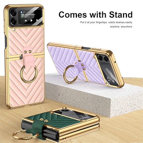 

Phone Case For Samsung Galaxy Flip Z Flip 4 Bumper Frame Full Body Protective Four Corners Drop Resistance Solid Colored TPU