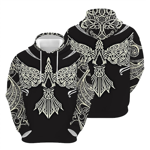 

Men's Unisex Pullover Hoodie Sweatshirt Hooded Graphic Prints Print Daily Sports 3D Print Streetwear Designer Casual Hoodies Sweatshirts Long Sleeve Black