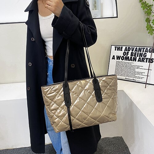 

Women's Leather Bag Top Handle Bag Shoulder Bag PU Leather Glitter Embroidery Daily Going out Black Pink Silver Gold
