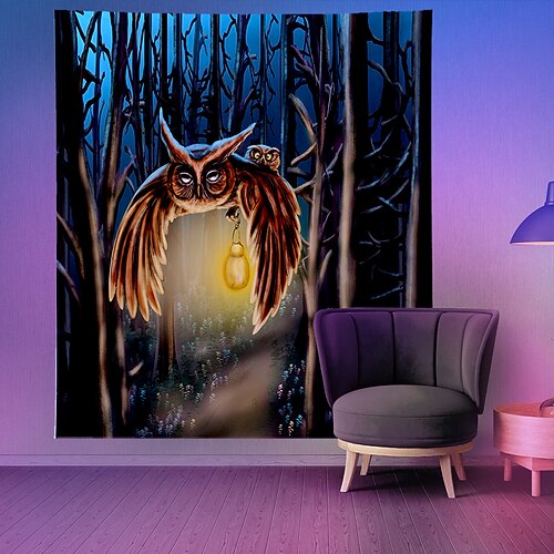 

Blacklight UV Reactive Tapestry Psychedelic Decoration Cloth Curtain Picnic Table Cloth Hanging Home Bedroom Living Room Dormitory Decoration Polyester
