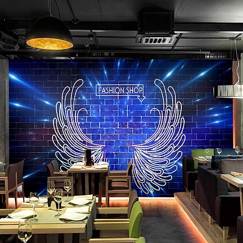 

Mural Wallpaper Wall Sticker Covering Print Peel and Stick Removable Self Adhesive Blue Wings PVC / Vinyl Home Decor
