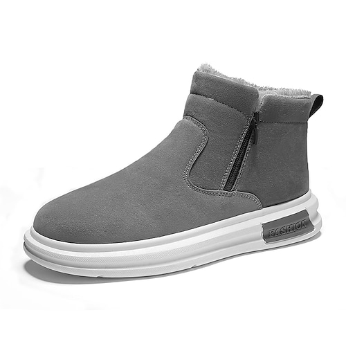 

Homme Bottes Casual du quotidien Faux Cuir Noir Marron Gris Hiver