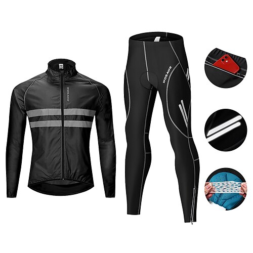 

Wosawe outdoor sports cycling suit fishing suit windbreaker reflective elastic pants cycling suit