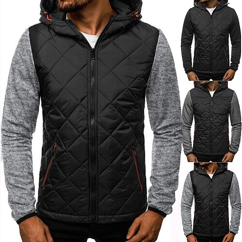 

Men's Full Zip Hoodie Jacket Light Grey Dark Gray Black Hooded Color Block Zipper Work Casual Streetwear Casual Winter Fall & Winter Clothing Apparel Hoodies Sweatshirts Long Sleeve