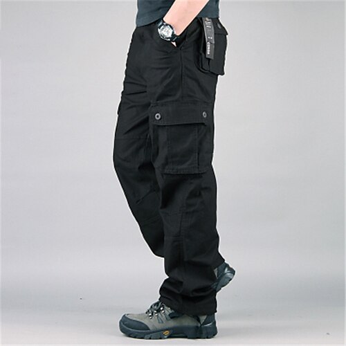 

Men's Cargo Pants Trousers Work Pants Multi Pocket Solid Color Comfort Breathable Casual Daily Streetwear 100% Cotton Sports Fashion ArmyGreen Grass Green Micro-elastic