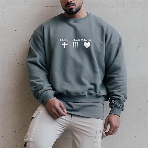 

Men's Sweatshirt Pullover Light Green Crew Neck Graphic Letter Print Sports & Outdoor Streetwear Designer Casual Big and Tall Winter Fall Clothing Apparel Hoodies Sweatshirts Long Sleeve / Spring