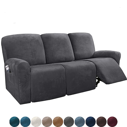 

seksjons hvilestol sofa deksel 1 sett med 8 stykker mikrofiber stretch høy elastisk høykvalitets fløyel sofadeksel sofa deksel for 3 seter pute hvilestol sofa møbler beskytter