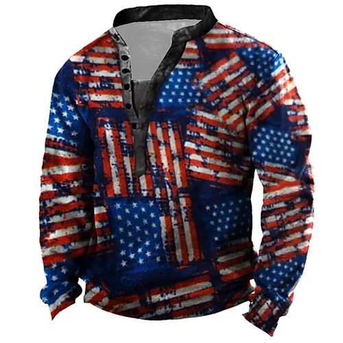 

Men's Unisex Sweatshirt Pullover Button Up Hoodie Graphic Prints National Flag Print Casual Daily Sports 3D Print Streetwear Designer Casual Clothing Apparel Hoodies Sweatshirts Long Sleeve Blue