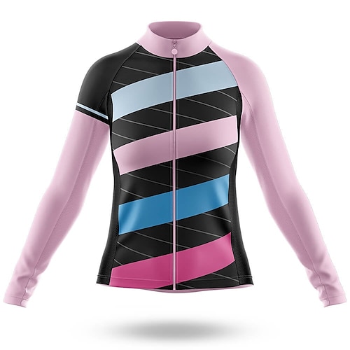 

Women's Cycling Jersey Long Sleeve Bike Top with 3 Rear Pockets Mountain Bike MTB Road Bike Cycling Black Rosy Pink Sports Clothing Apparel / Micro-elastic / Athletic / Athleisure