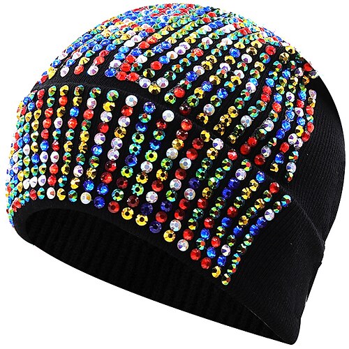 

Men's Women's Slouchy Beanie Hat Outdoor Daily Holiday Crystal / Rhinestone Knitting Casual Casual / Daily 1 pcs