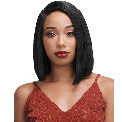 

Short Side part 13x4x1 Lace Front Human Hair Wigs Brazilian Short Bob Wig Pre-Plucked Natural Color Human Hair Lace Frontal Wigs