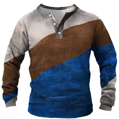 

Men's Unisex Sweatshirt Pullover Button Up Hoodie Color Block Graphic Prints Print Casual Daily Sports 3D Print Designer Casual Big and Tall Clothing Apparel Hoodies Sweatshirts Long Sleeve Blue