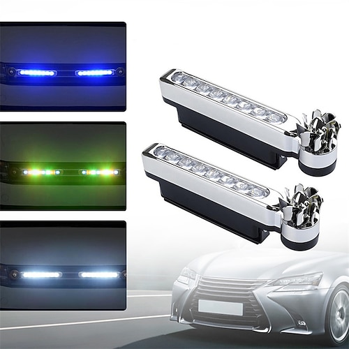

OTOLAMPARA 2pcs 16W 8 LED Automobile Decorative Lamps Energy Saving and Environmental Protection Wind Powered LED Car Daytime Running Lights