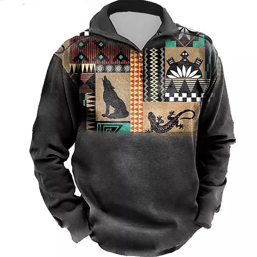 

Men's Unisex Zip Up Sweatshirt Pullover Animal Graphic Prints Zipper Print Daily Sports 3D Print Designer Casual Big and Tall Clothing Apparel Hoodies Sweatshirts Long Sleeve Blue Gray