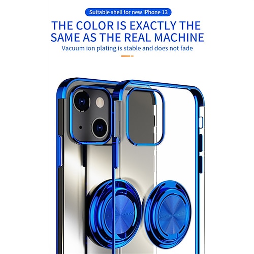 

Plating Frame Magnetic Ring Bracket Case For iPhone 13 Pro Max 12 11 SE 2022 X XR XS Max 8 7 Soft Silicone Stand Clear Cover
