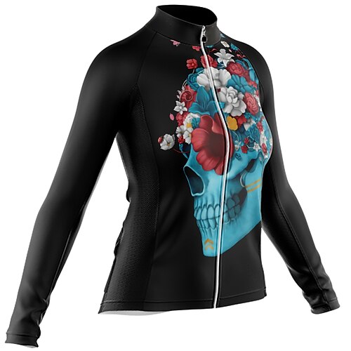 

Women's Cycling Jersey Long Sleeve Bike Jersey with 3 Rear Pockets Mountain Bike MTB Road Bike Cycling Cycling Breathable Ultraviolet Resistant Quick Dry Black Polyester Sports Clothing Apparel