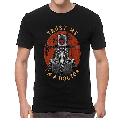 

Inspired by Black Death Plague Doctor T-shirt Anime 100% Polyester Anime Classic Street Style T-shirt For Men's / Women's / Couple's