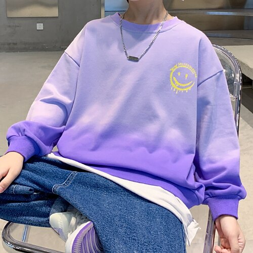 

Kids Boys Sweatshirt Cartoon Outdoor Long Sleeve Fashion Cotton 3-13 Years Winter Blue Purple
