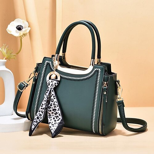 

Women's Canvas Tote Bag Handbag Solid Color Daily Date Office & Career Green White Black khaki