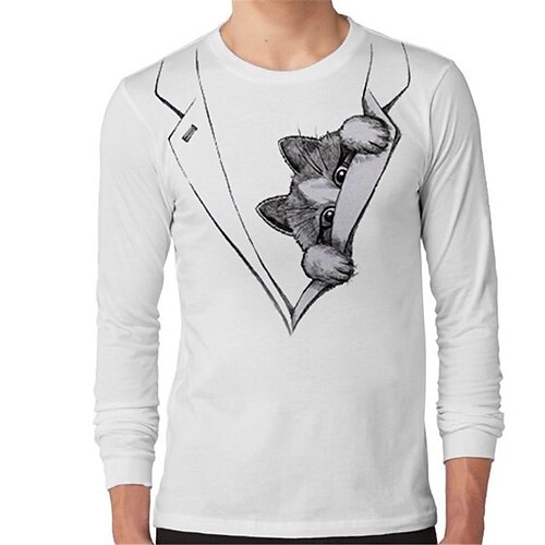 

Kids Boys T shirt Animal Outdoor 3D Print Long Sleeve Active 3-12 Years Winter White