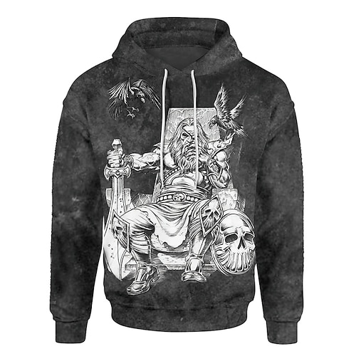 

Men's Unisex Pullover Hoodie Sweatshirt Dark Gray Hooded Graphic Prints Human Print Daily Sports 3D Print Streetwear Designer Casual Spring & Fall Clothing Apparel Hoodies Sweatshirts Long Sleeve