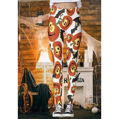 

Women's Tights Leggings Black1 Black2 Black3 High Waist Fashion Halloween Causal High Elasticity Full Length Pumpkin S M L XL XXL / Skinny