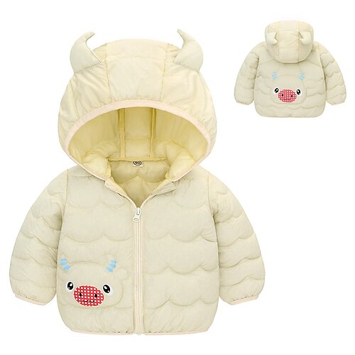 

Kids Unisex Down Coat Outerwear Plain Coat School Active Cute Green Blue Purple Winter Fall 1-5 Years