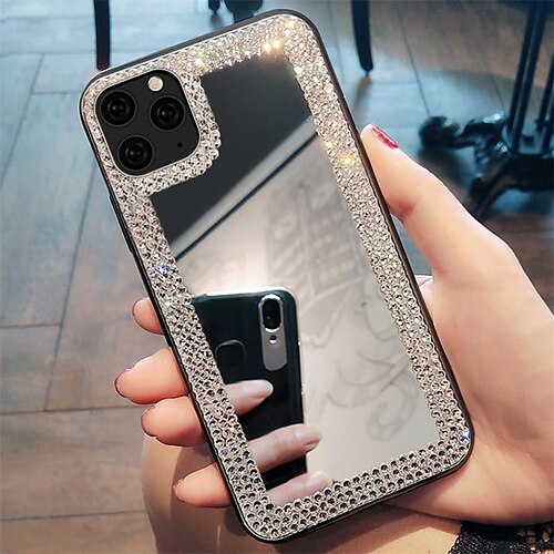 

Phone Case For Apple Back Cover iPhone 14 Pro Max iPhone 14 Pro iPhone 14 Plus iPhone 14 iPhone 13 Pro Max 12 Mini 11 X XR XS Max 8 7 Rhinestone Mirror Full Body Protective Crystal Diamond TPU PC