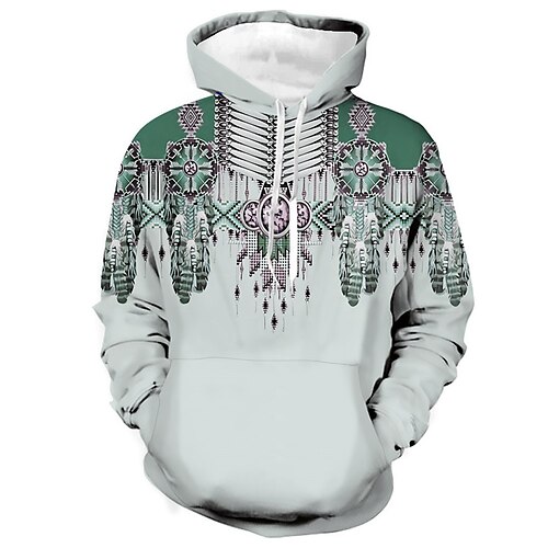 

Men's Unisex Pullover Hoodie Sweatshirt Hooded Graphic Prints Print Daily Sports 3D Print Boho Streetwear Designer Clothing Apparel Hoodies Sweatshirts Long Sleeve Green