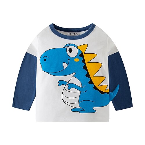 

Kids Boys Sweatshirt Cartoon School Long Sleeve Active 2-8 Years Winter Blue Yellow