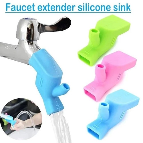 

Silicone Faucet Extender Water Tap Extension Sink Children Washing Device Bathroom Kitchen Sink Faucet Guide Faucet Extenders