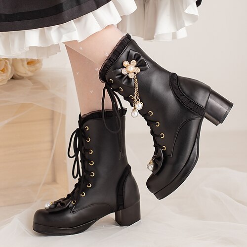 

Girls' Boots Princess Shoes Daily PU Princess Shoes Big Kids(7years ) Party Daily Butterfly Crystals / Rhinestones White Black Rosy Pink Fall Winter / Mid-Calf Boots