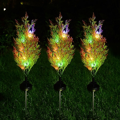 

2 pièces lumières solaires de voie extérieur led lumières d'arbre de noël extérieur étanche jardin pelouse lumière cour de noël paysage extérieur décor lampe