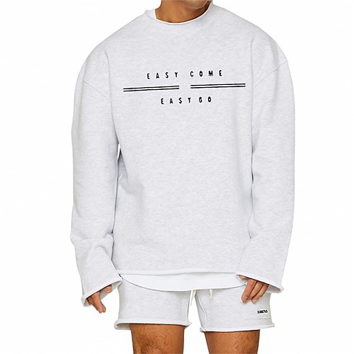 

Men's Sweatshirt Pullover White Crew Neck Graphic Letter Print Sports Outdoor Streetwear Designer Casual Big and Tall Spring Clothing Apparel Hoodies Sweatshirts Long Sleeve / Winter / Fall