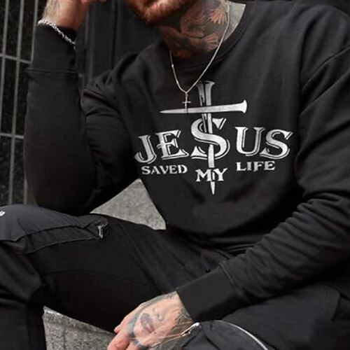 

Men's Sweatshirt Pullover Graphic Letter Print Sports Outdoor Daily Sports Hot Stamping Basic Designer Casual Clothing Apparel Hoodies Sweatshirts Long Sleeve Black / Spring / Fall