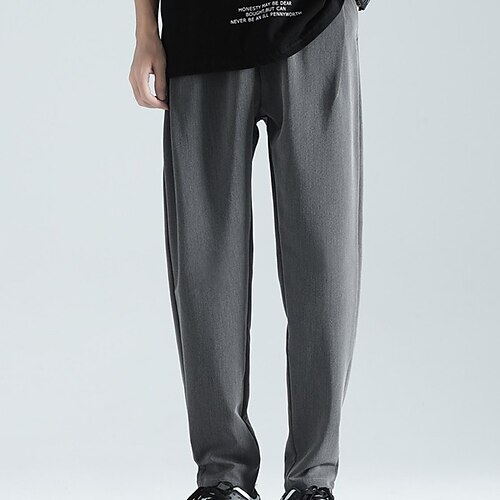 

Men's Trousers Work Pants Casual Pants Pocket Drawstring Elastic Waist Solid Colored Comfort Soft Daily Holiday Streetwear Streetwear Casual Coffee Gray Micro-elastic / Spring / Elasticity