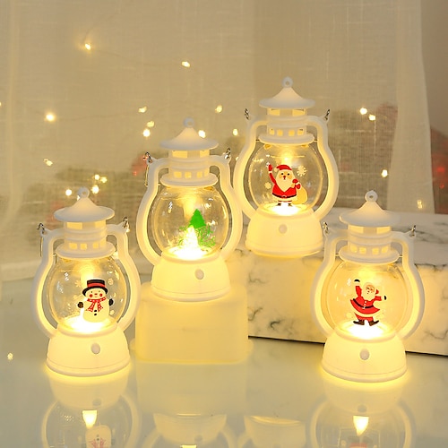 

Christmas Lantern Decorations LED Portable Lights Battery Powered Night Light Santa Tree Snowman Candle Lights Christmas New Year Party Decorations