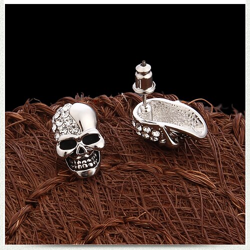 

1 Pair Stud Earrings For Women's Christmas Street Formal Rhinestone Alloy Classic Fashion Skull