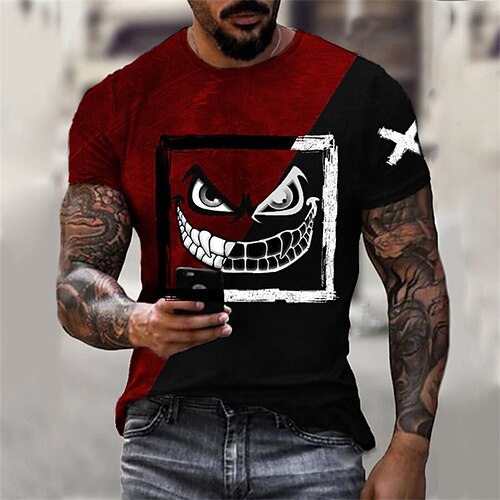 

Men's Unisex T shirt Tee Graphic Prints Grimace Crew Neck Black 3D Print Outdoor Street Short Sleeve Print Clothing Apparel Sports Casual Big and Tall / Summer / Summer